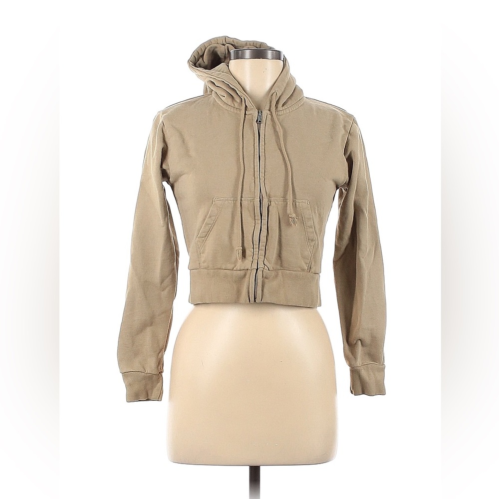 Brandy Melville Tan Zip Up Hoodie